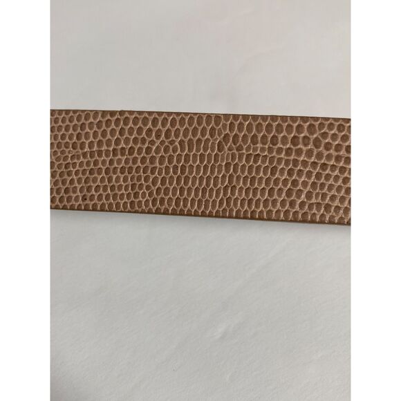 Lauren Ralph Lauren Leather Reptile Embossed Belt Tan Size M 1” Wide - Picture 8 of 11